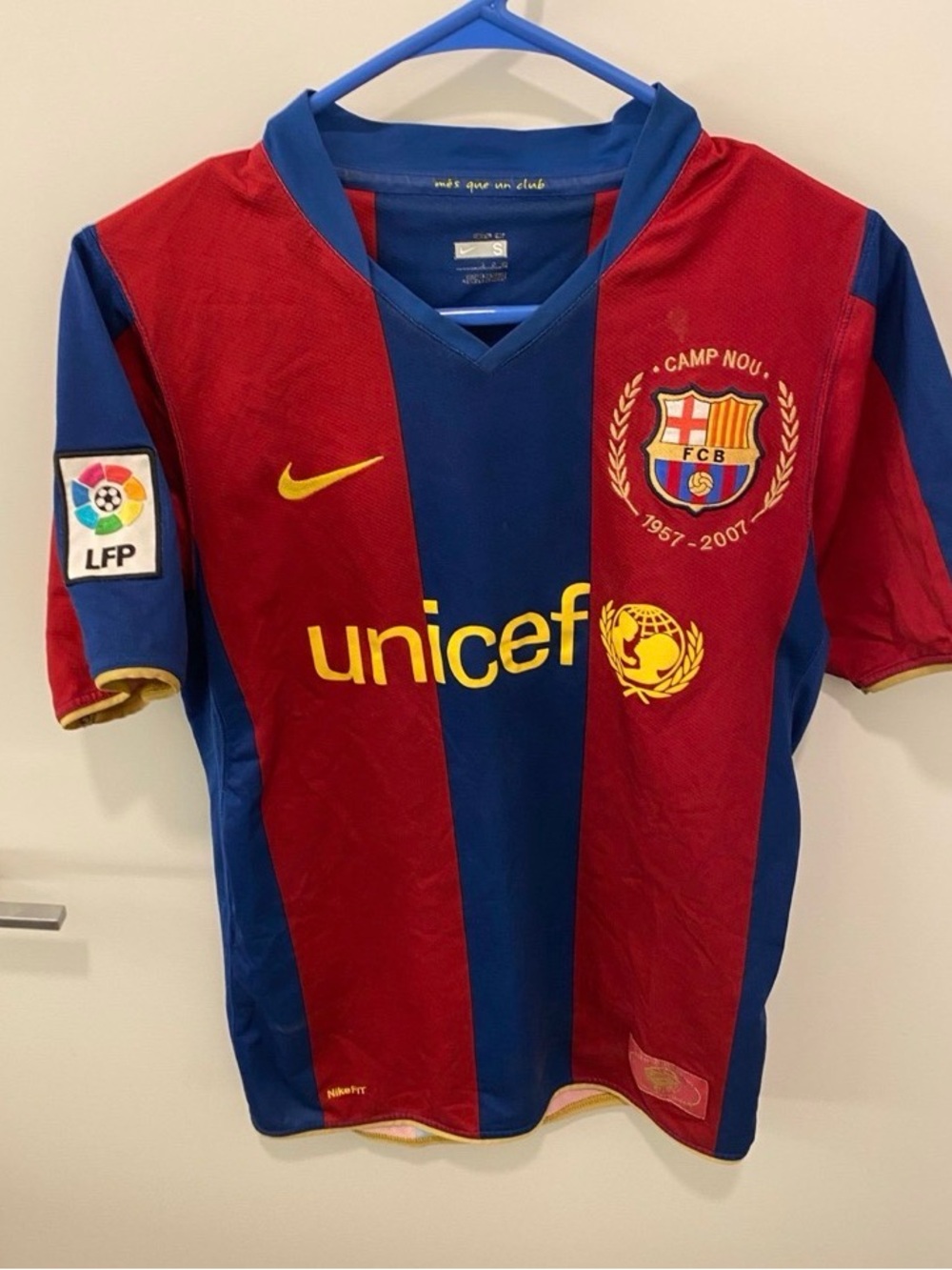 Nike FC Barcelona Red & Blue Jersey with UNICEF and Club Crest